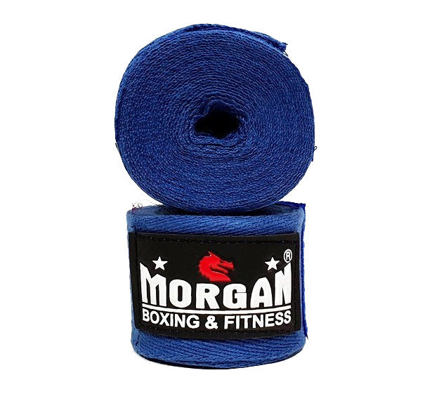 Morgan Cotton Boxing Hand Wraps 4m Pair - Blue