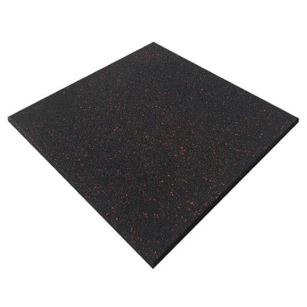 MORGAN COMMERCIAL GRADE RUBBER FLOOR TILES | RED FLECK (1m x 1m x 15mm)