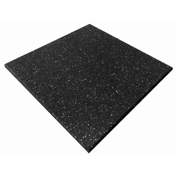 MORGAN COMMERCIAL GRADE RUBBER FLOOR TILES | GREY FLECK (1m x 1m x 15mm)