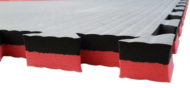 MORGAN 3cm JIGSAW INTERLOCKING FLOOR MATS | PREMIUM GRADE [Red/Black]