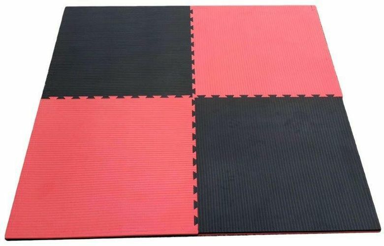 MORGAN 3cm JIGSAW INTERLOCKING FLOOR MATS | PREMIUM GRADE [Red/Black]