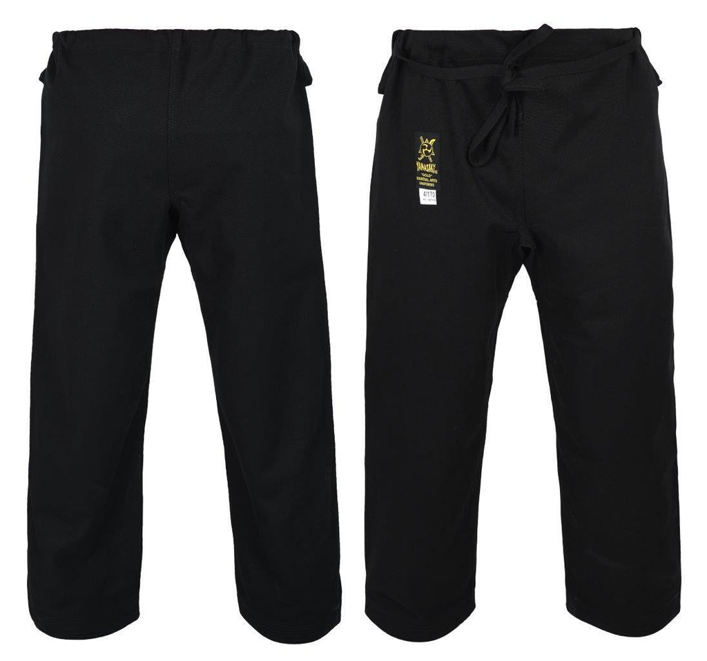 YAMASAKI 14oz GOLD BRUSHED BLACK CANVAS PANTS