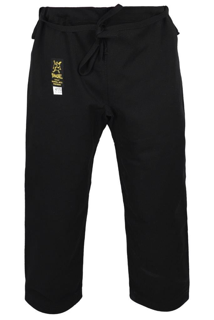YAMASAKI 14oz GOLD BRUSHED BLACK CANVAS PANTS