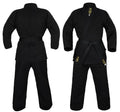 YAMASAKI 14oz GOLD BRUSHED BLACK CANVAS KARATE UNIFORM