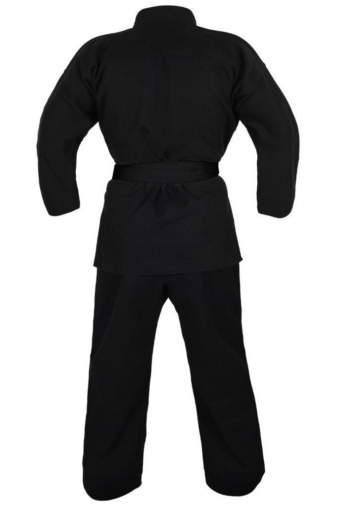 YAMASAKI 14oz GOLD BRUSHED BLACK CANVAS KARATE UNIFORM