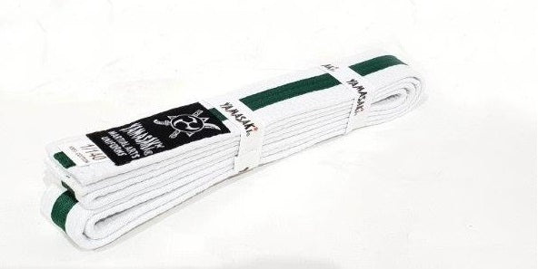 YAMASAKI MARTIAL ARTS BELTS (WITH COLOURED STRIPE)