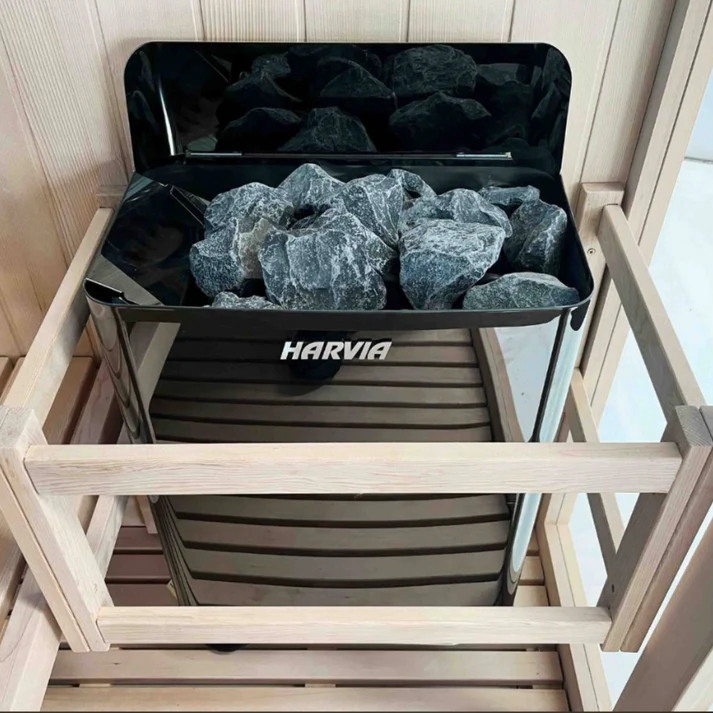 Kiva Reset 3 Person Traditional Double Tier Finnish Sauna - 4.5kw Heater
