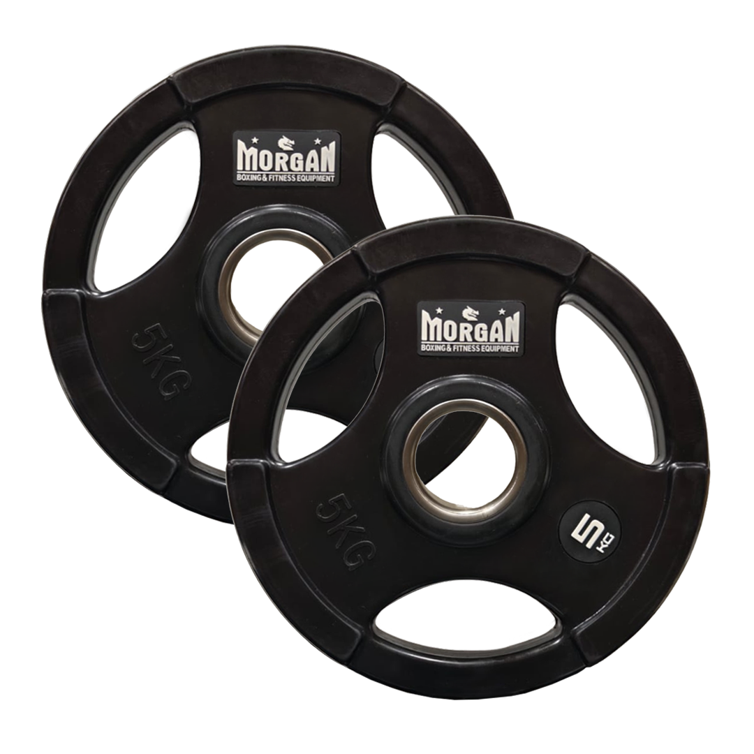 Morgan Tri-Grip Rubber Coated Olympic Weight Plates (Pair) [5kg]