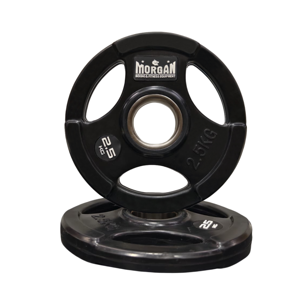 Morgan Tri-Grip Rubber Coated Olympic Weight Plates (Pair) [15kg]