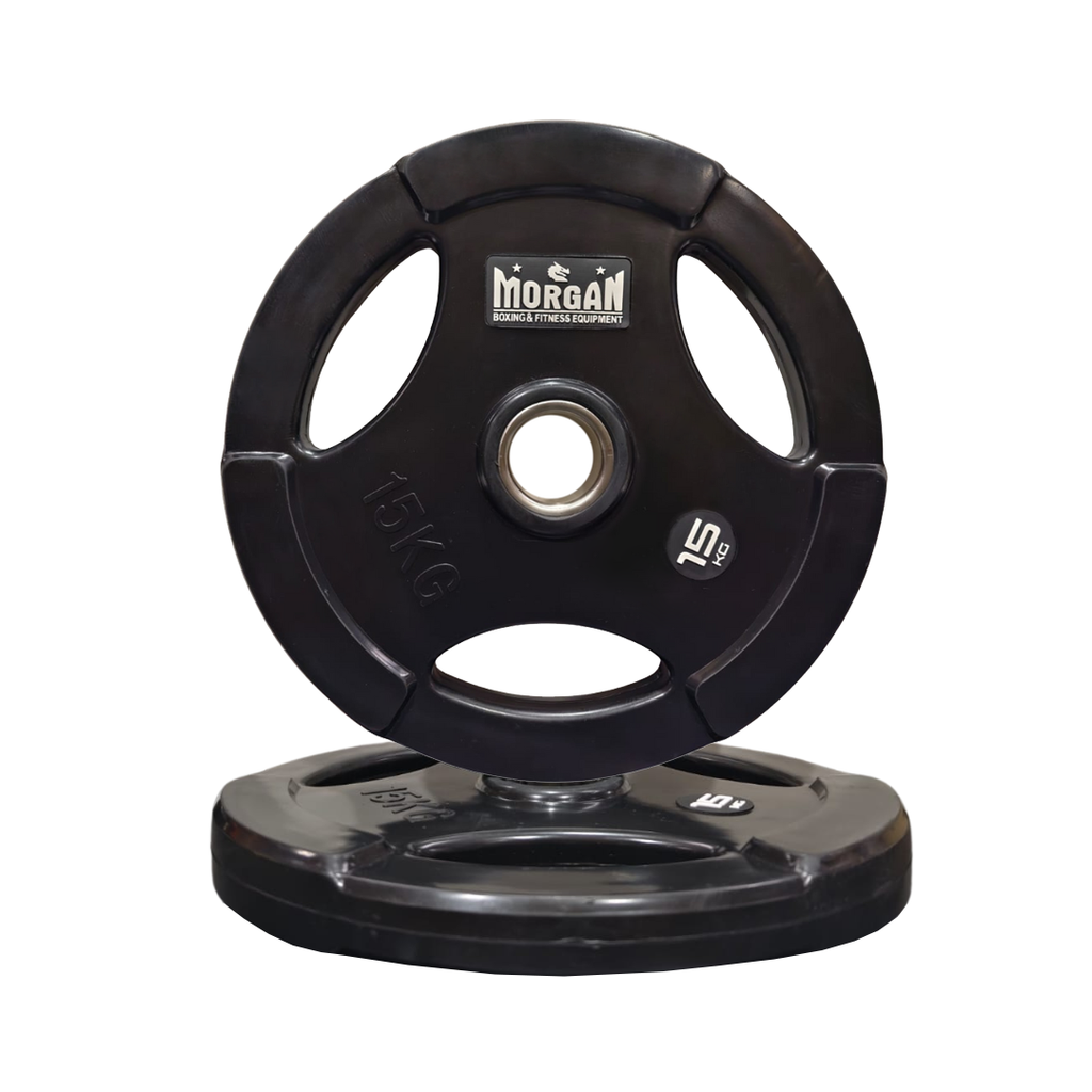 Morgan Tri-Grip Rubber Coated Olympic Weight Plates (Pair) [20kg]