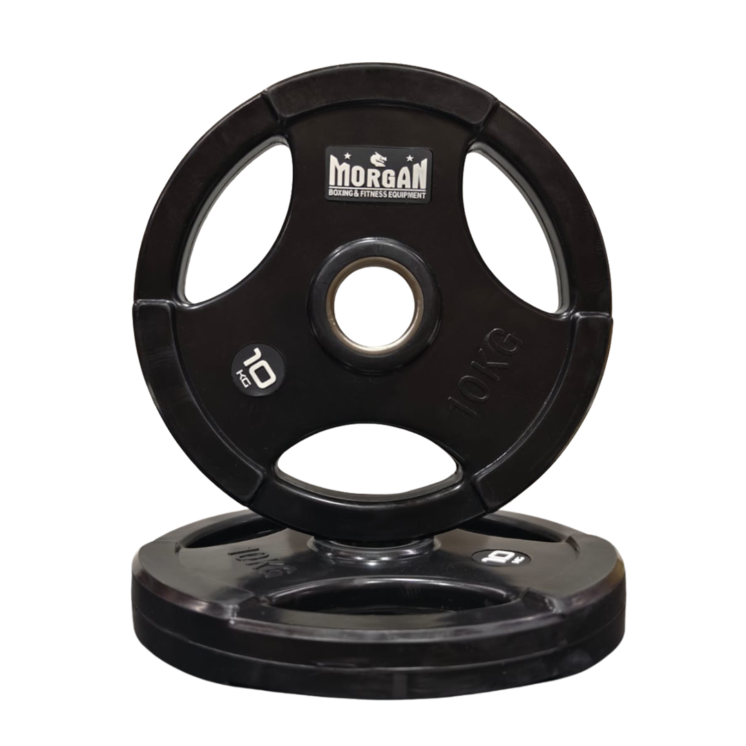 Morgan Tri-Grip Rubber Coated Olympic Weight Plates (Pair) [20kg]