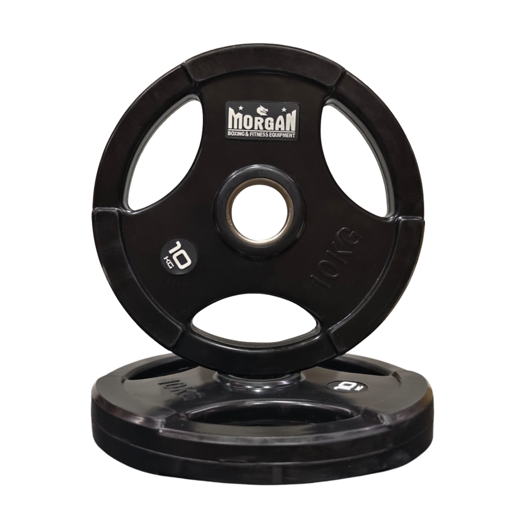 Morgan Tri-Grip Rubber Coated Olympic Weight Plates (Pair) [25kg]