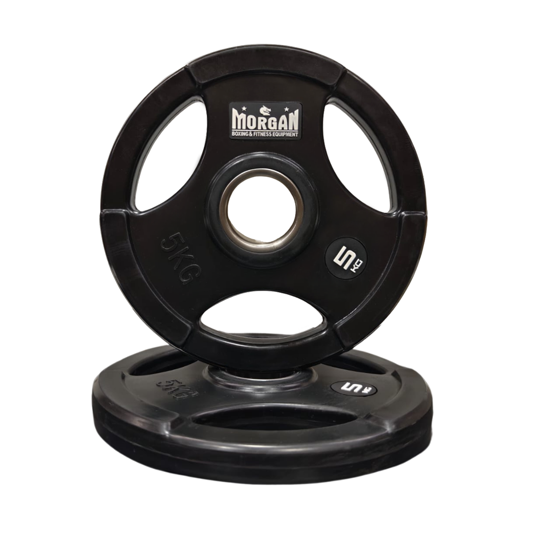 Morgan Tri-Grip Rubber Coated Olympic Weight Plates (Pair) [15kg]