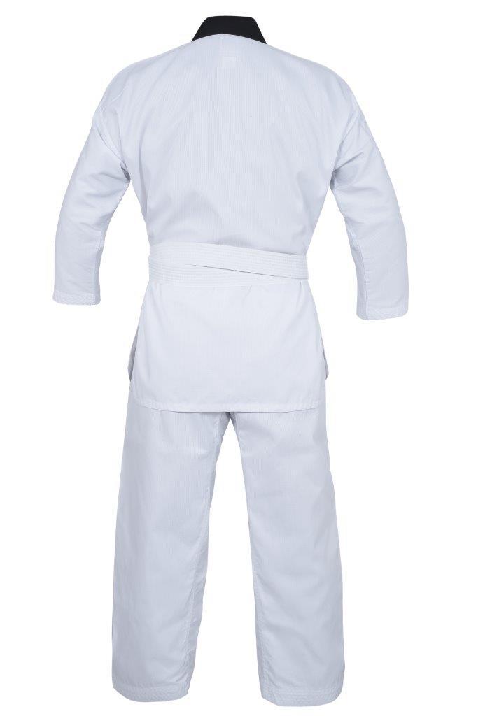 YAMASAKI V2 RIBBED TAEKWONDO UNIFORM - BLACK V NECK 8oz